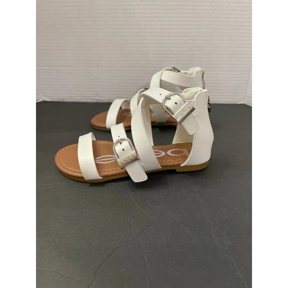 Bebe Girls Strappy Gladiator Sandals White Size 1 New
